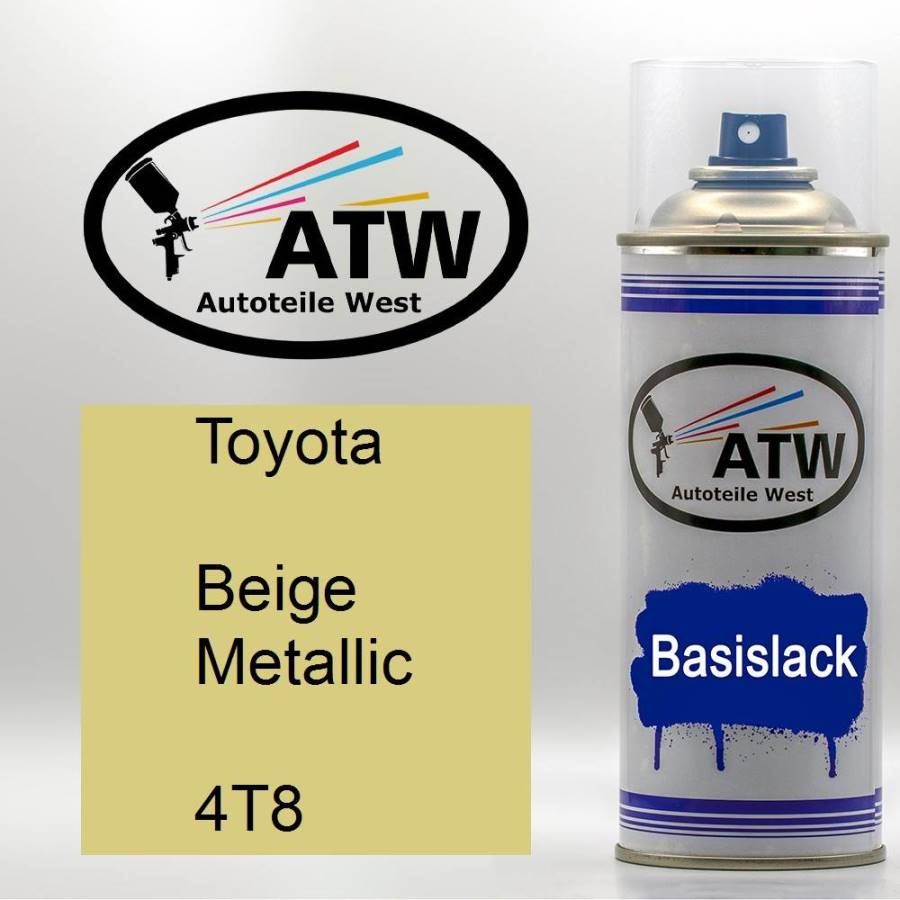 Toyota, Beige Metallic, 4T8: 400ml Sprühdose, von ATW Autoteile West.